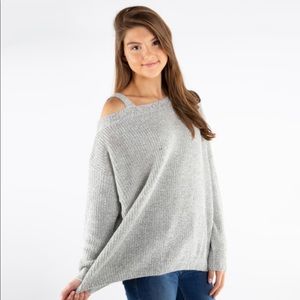 Cold shoulder sweater